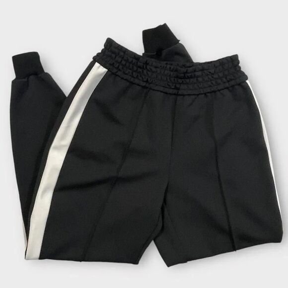 Alice + Olivia Tokyo Hi tech Joggers, Medium. Black, white stripe. track pants - Picture 7 of 14